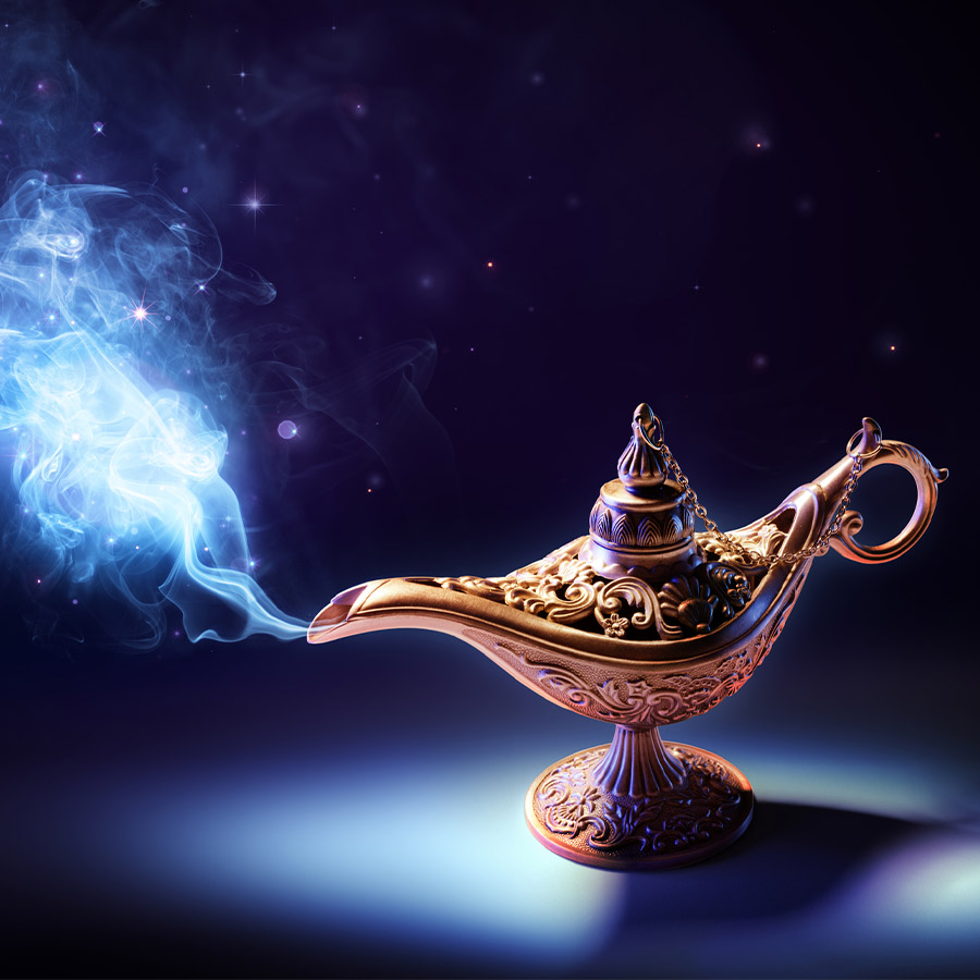 photo of a detailed Aladdin lamp