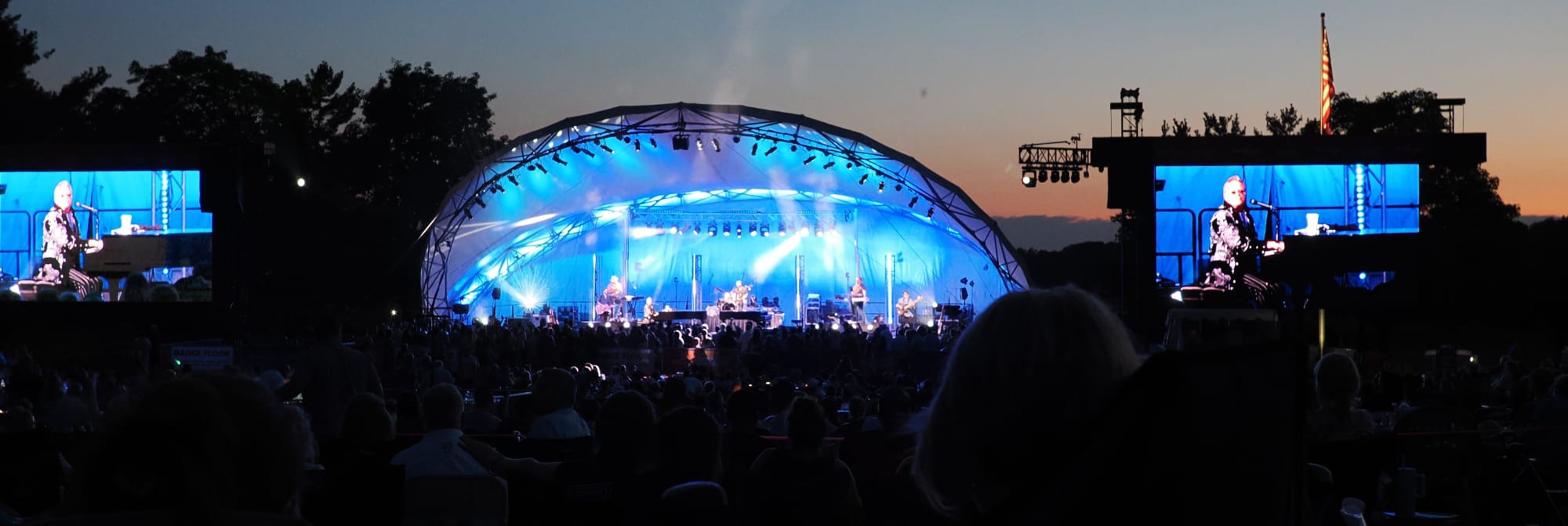 outdoor concert venue at sunset Indianapolis